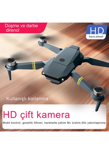 E58 Drone Yeni Fırçasız Motor 2batarya Ile 30DAKİKA Uçuş Süresi Hd 720P Çift Kameralı Taşıma Çantalı