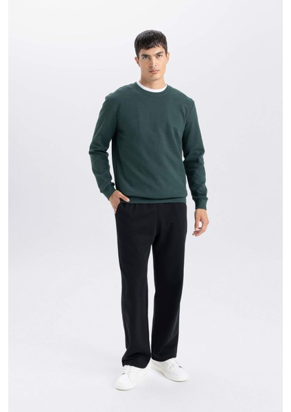 Regular Fit Bisiklet Yaka Jakarlı Sweatshirt D5394Ax24Au