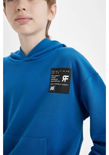 Erkek Çocuk Oversize Geniş Kalıp Kapüşonlu Cepli Okul Sweatshirt D1644A824AU indirimleri