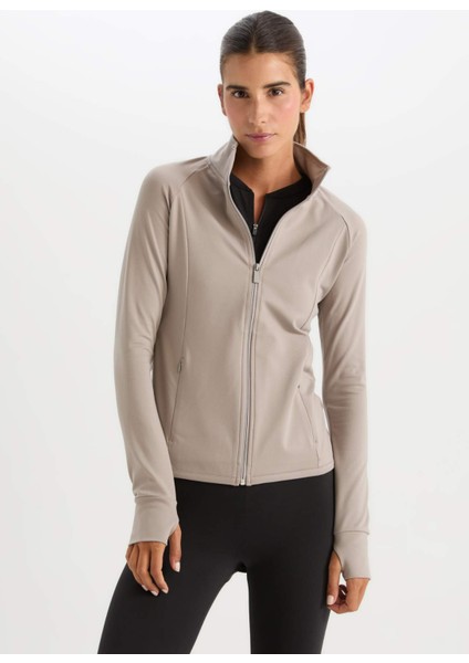 DeFactoFit Fitted Dik Yaka Çift Cepli Fermuarlı Spor Hırka B3985AX24AU