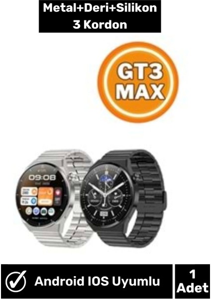 Gt3 Max Akıllı Kol Saati 1.45" Yüksek Çözünürlüklü Renkli Ekran Nfc Akıllı Saat