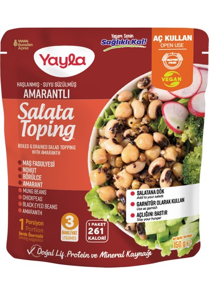 Haşlanmış Suyu Süzülmüş Amarantlı Salata Toping 150 gr