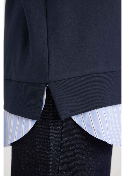 Regular Fit Bisiklet Yaka Basic Düz Sweatshirt Tunik A9529ax24au
