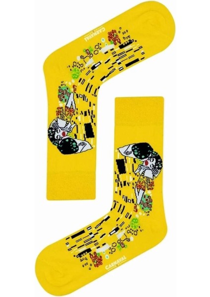 5li Sanat Eserleri - 2 Desenli Art Tasarım Unisex Çorap Kutusu