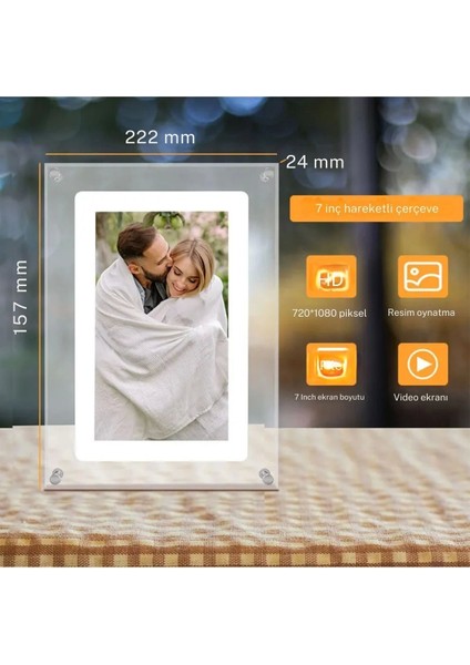 Fotoğraf/video/mp3 Çalar Anı Çerçevesi 7 Inch Dijital Çerçeve