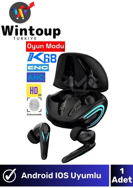 Huawei&samsung&xiaomi Uyumlu Gürültü Önleyici &yüksek Sesli Işıklı Bluetooth Oyuncu Kulaklığı
