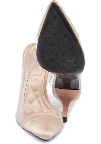 Bej Vegan-Tekstil Kadın Stiletto - K24I1AY67327-C37 Bej