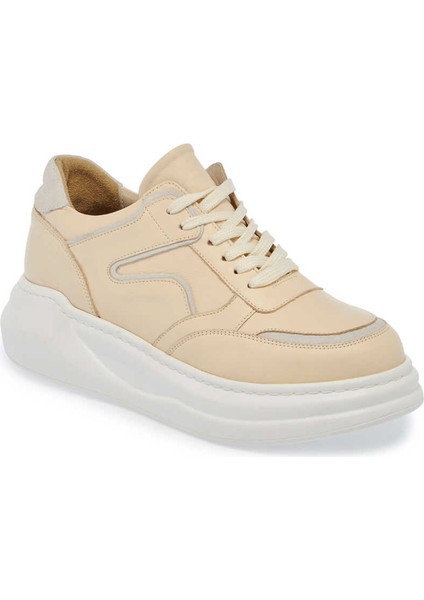 Bej Hakiki Deri Kadın Sneaker - K24I1AY67336-A25