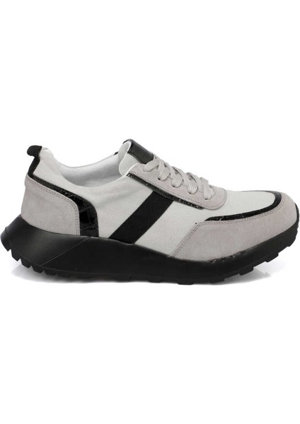 Gri Deri-Tekstil Kadın Sneaker - K24I1AY67384-B43 modelleri