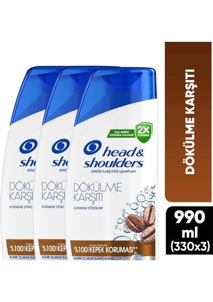 Head & Shoulders Şampuan Saç Dökülme Karşıtı Kafein Etkili 330 Ml X3 Adet