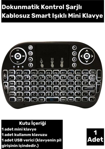 Kablosuz Şarjlı Smart Tv Android Ps 3 Kullanımı Için Uygun Mini Klavye