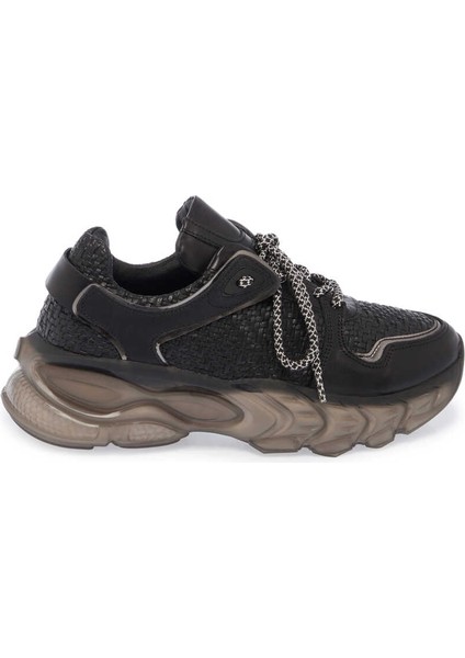 Siyah Deri-Vegan Kadın Sneaker - K24I1AY67342-A23 Siyah