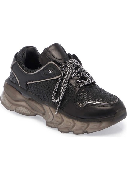 Siyah Deri-Vegan Kadın Sneaker - K24I1AY67342-A23 Siyah