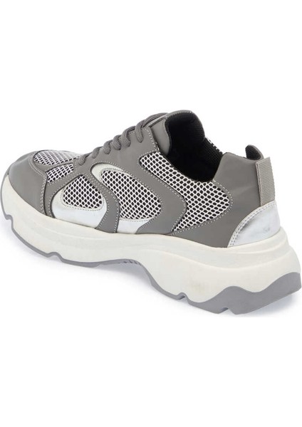 Gri Vegan-Tekstil Kadın Sneaker - K24I1AY67364-Q4T Gri