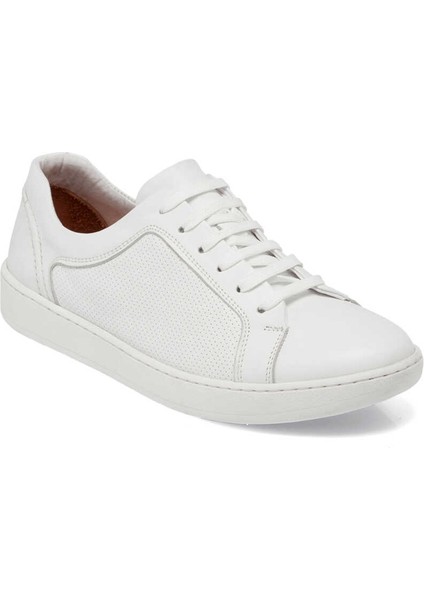 Beyaz Hakiki Nubuk Deri Erkek Sneaker - E24I1AY56825-A26