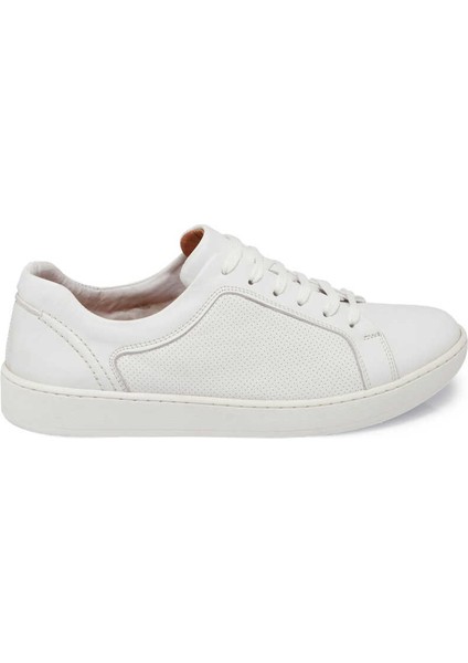 Beyaz Hakiki Nubuk Deri Erkek Sneaker - E24I1AY56825-A26