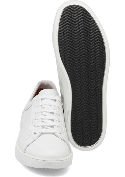 Beyaz Hakiki Nubuk Deri Erkek Sneaker - E24I1AY56825-A26