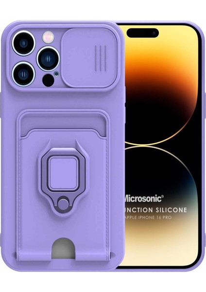 Apple iPhone 16 Pro Max Kılıf Multifunction Silicone Lila