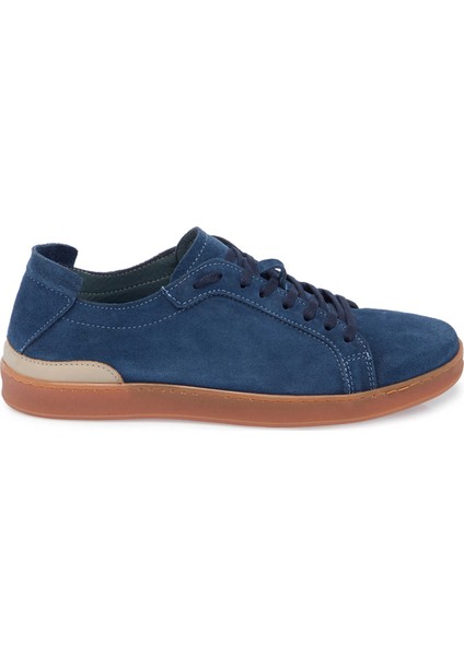 Mavi Süet Deri Erkek Sneaker - E24I1AY56834-C31 Mavi