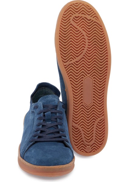 Mavi Süet Deri Erkek Sneaker - E24I1AY56834-C31 Mavi