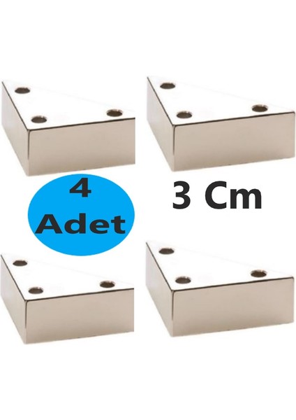 Üçgen, piramit Mobilya ayağı 3 cm Beyaz 4 Adet