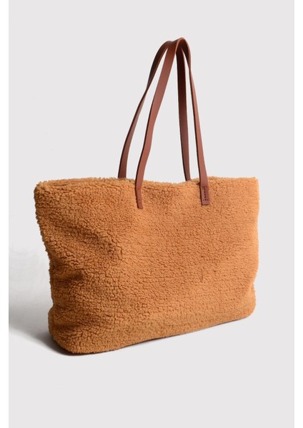 Bal Köpüğü Deri Saplı Peluş Tote Çanta fiyatları