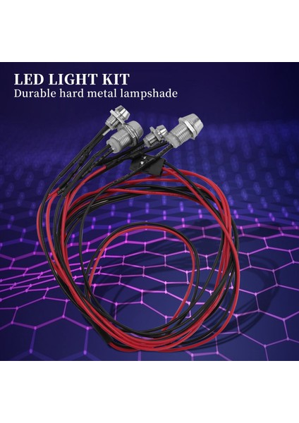 4 LED Işıklar Kiti 2 Beyaz 2 Kırmızı 1/10 1/8 Traxxas Hsp Redcat RC4WD Tamiya Eksenel SCX10 D90 Hpı Rc Araba (Yurt Dışından)