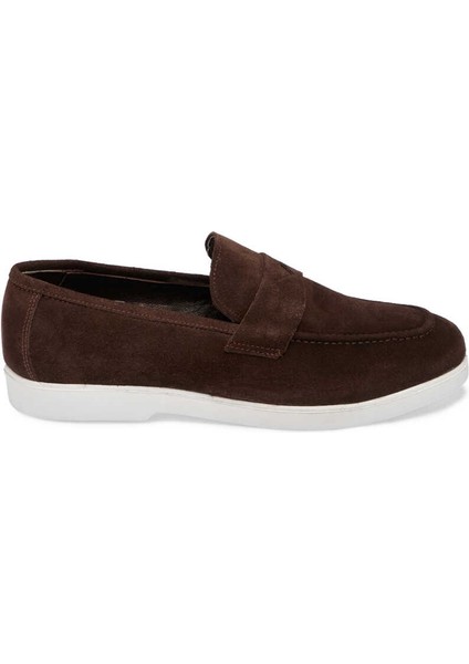 Kahve Süet Deri Erkek Loafer - E24I1AY56784-B85 Kahve