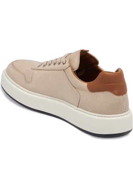 Bej Nubuk Deri Erkek Sneaker - E24ı1ay56807-B23 Bej