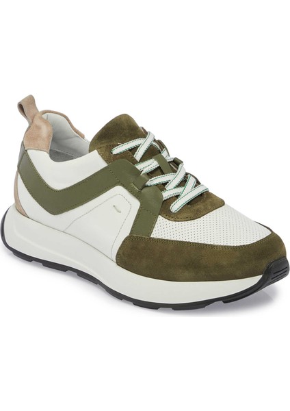 Yeşil Deri Erkek Sneaker - E24ı1ay56815-H48 Yeşil