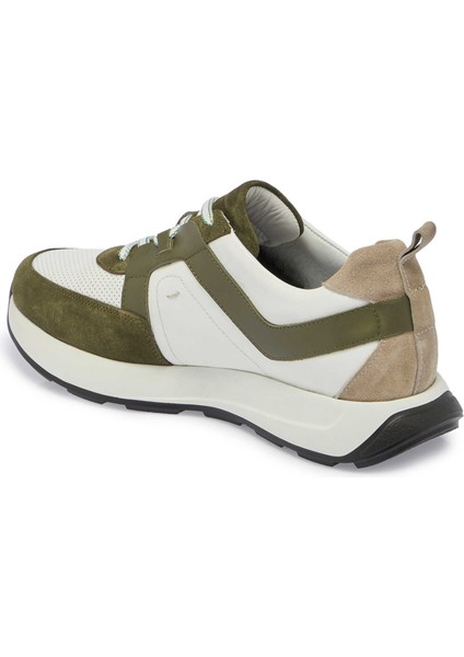 Yeşil Deri Erkek Sneaker - E24ı1ay56815-H48 Yeşil