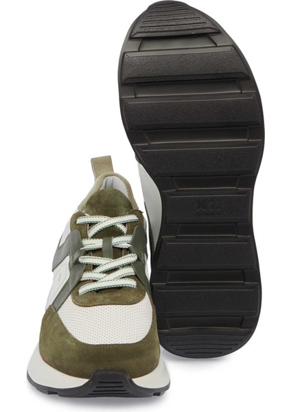 Yeşil Deri Erkek Sneaker - E24ı1ay56815-H48 Yeşil