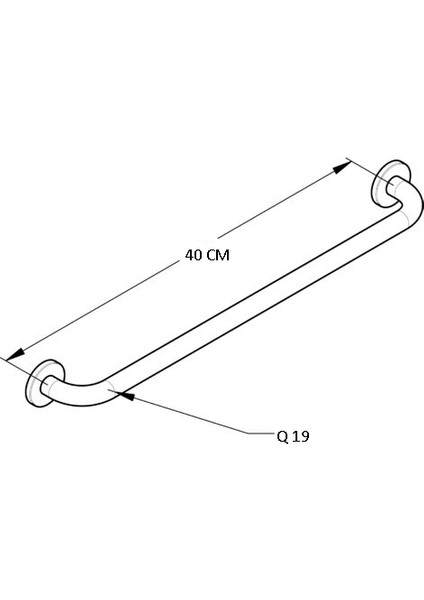 Q19 Engelli Yaşlı Bakım Banyo Wc Tutunma Barı Banyo Destek Aparatı 40 cm Q19