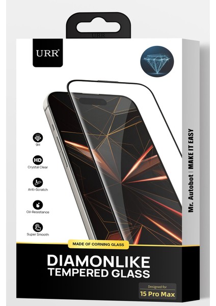 iPhone 15 Pro Max Diamonlike Corning Glass 3x Shatterproof Sapphire Cam Ekran Koruyucu