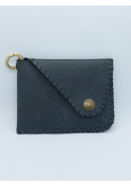 Siyah El Yapımı Handmade Küçük Cüzdan Kartlık