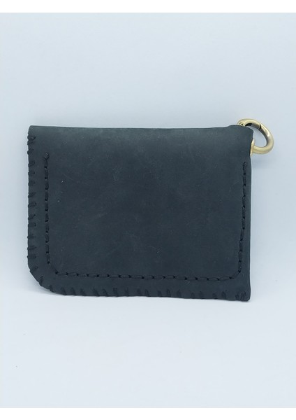 Siyah El Yapımı Handmade Küçük Cüzdan Kartlık