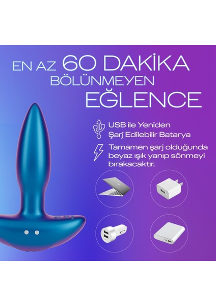 Titreşimli Anal Plug Tıkaç + Durex Yakın Hisset Slim Fit Ince Prezervatif 16'lı