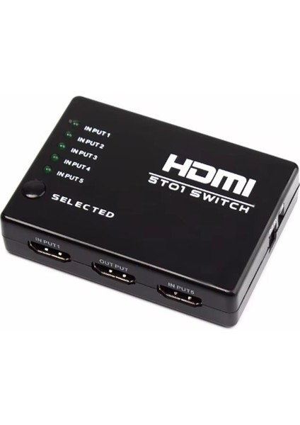 1408A 5 Port HDMI Switch Kumandalı Hdmı Seçici 5 Giriş 1 Çıkış HDMI Çoklayıcı