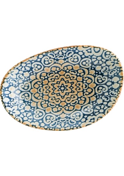 Alhambra Vago 12 Adet 15*8.5 cm Porselen Oval Kayık Tabak Mavi