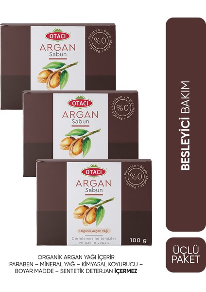 Argan Sabun Üçlü Paketi
