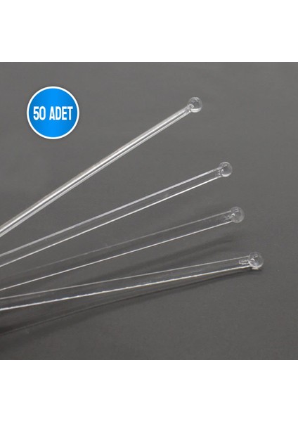 Kokteyl karıştırıcı şeffaf 50 adet/paket