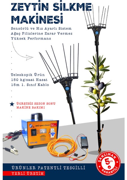 Zeytin Silkme Makinesi Devir Ayarlı 200 Amper Akü Şarj Cihazı
