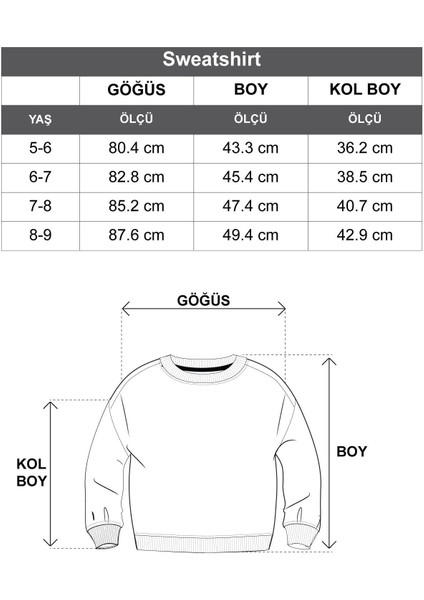 Bisiklet Yaka Uzun Kol Weekend Feel Baskılı Vizon Renk Erkek Çocuk Sweatshirt fırsatları