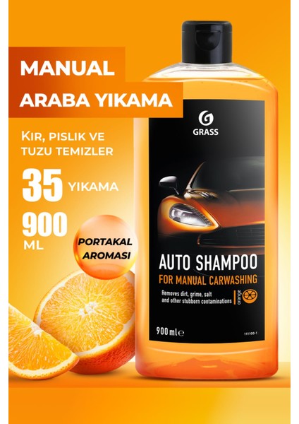 Gras Auto Shampoo Portakal Köpüklü Manuel Araç Yıkama Şampuanı 900ML