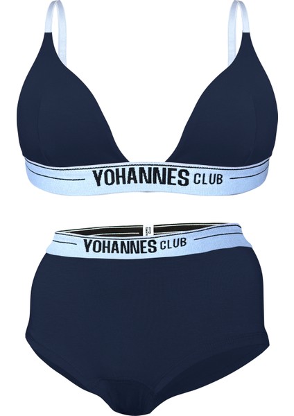 Yohannes Club Yohannesclub, Kadın, Iç Çamaşırı Takımı, (Üçgen Sütyen-Boyshort), Lacivert