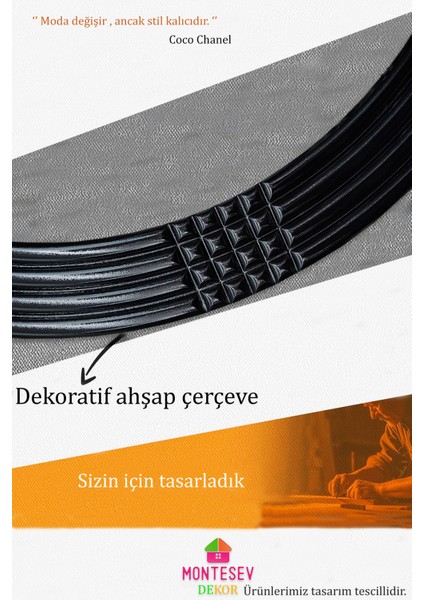 Safir Siyah Dekoratif Ayna Yuvarlak Ayna Işlemeli Ahşap Duvar Aynası Tekli Banyo Aynası fırsatları