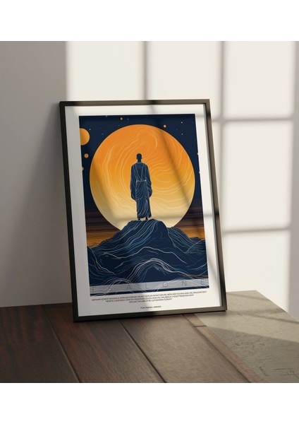 Güneş ve Insan Silüet Sürreal Tablo, Modern Poster