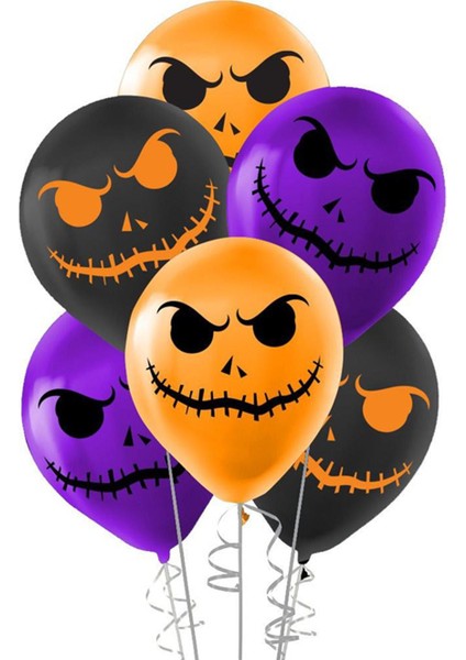 Patladı Gitti 12 Inç Halloween Cadılar Bayramı 10 Adet Balon Set 4