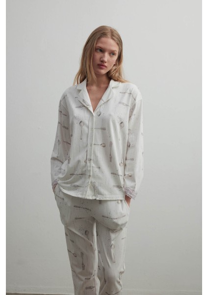 Kadın Pamuklu Uzun Kollu Dantel Detaylı Gömlek fiyatları