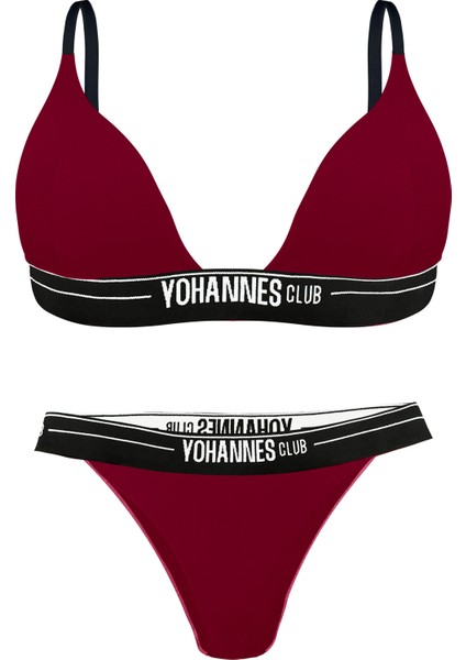 Yohannesclub, Kadın, Iç Çamaşırı Takımı, (Üçgen Sütyen- Brazilian), Bordo